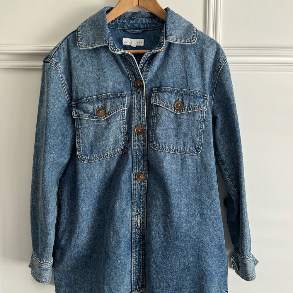 LOFT Classic Blue Jean Jacket Barn Jacket